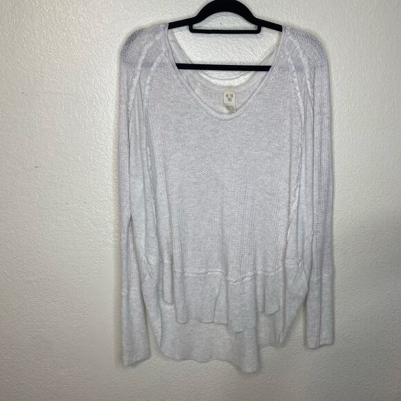 Free People We The Free Catalina Thermal V Neck Sweater Size Large Casual - Picture 2 of 9